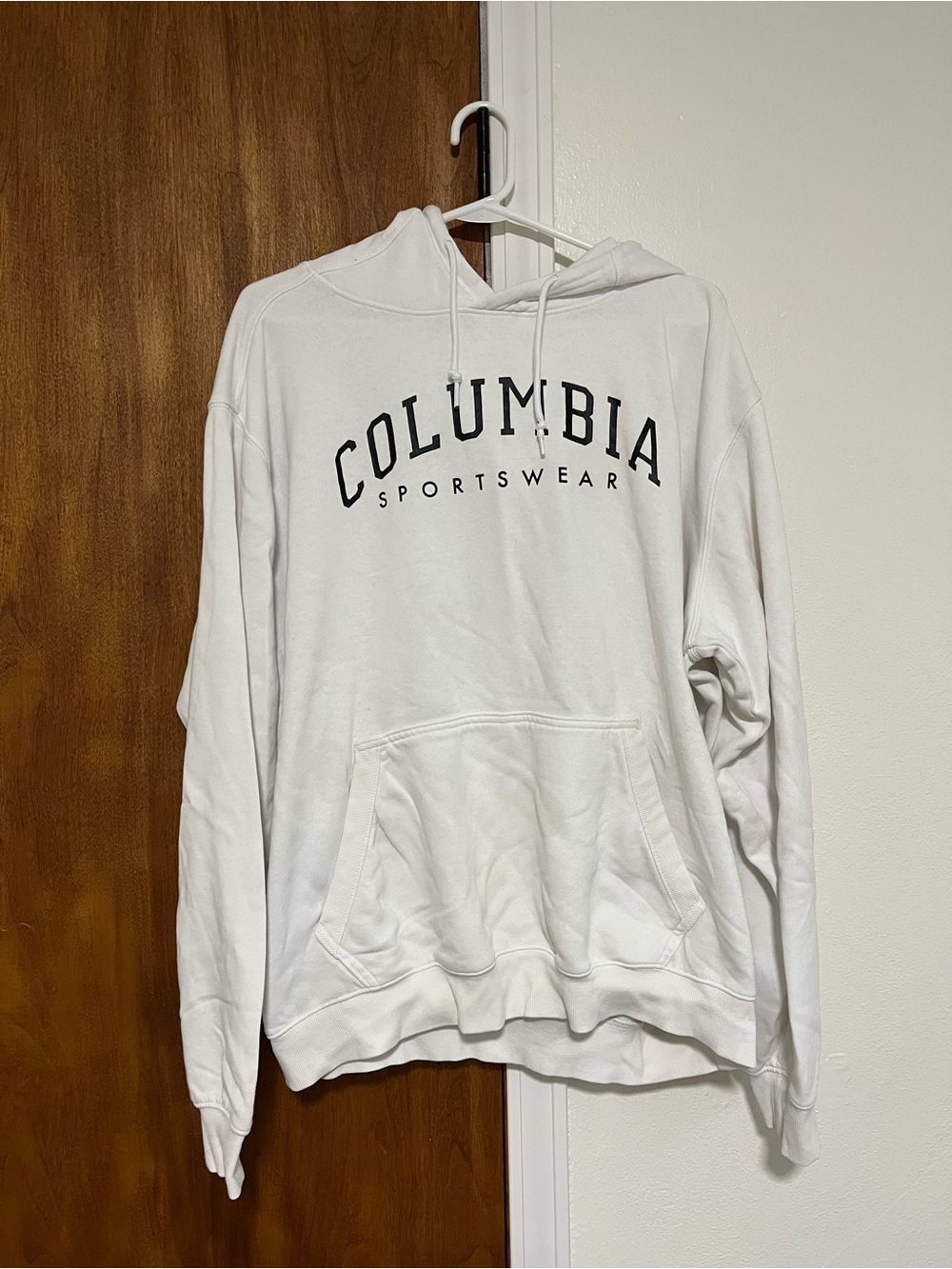 Columbia Sportswear Hoodie Men's XXL White Pullover Logo Sweatshirt Classic